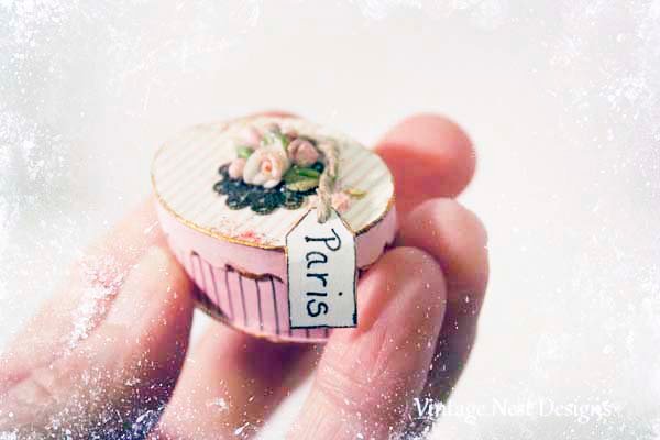 Hat-Band Box No.44 Dollhouse Miniature Handmade for Dolls image 4
