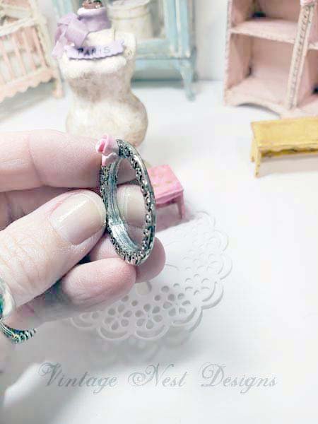 Mirror No.3 Dollhouse Miniature Porcelain Handmade image 1