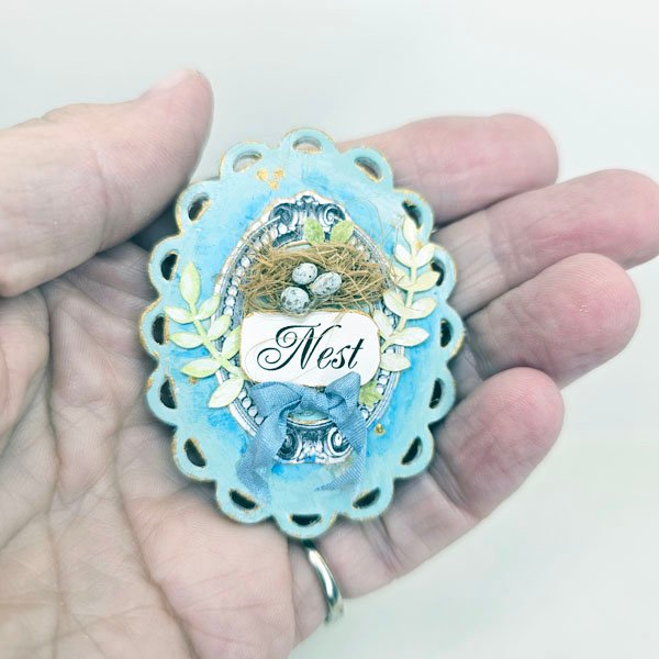 Bird Nest No.29 Dollhouse Miniature Handmade Framed Art image 1