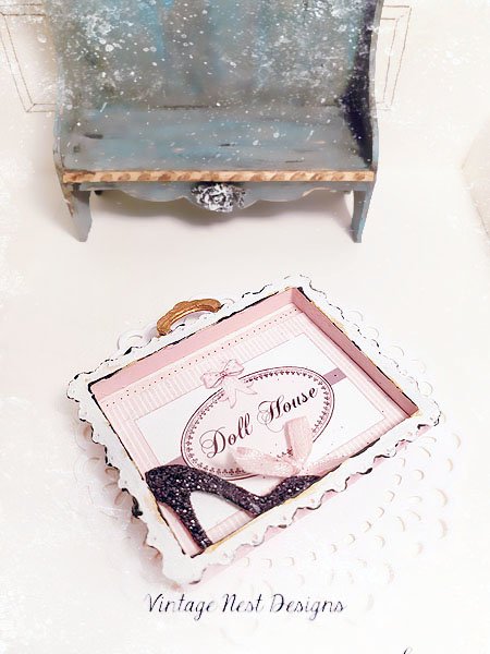Dollhouse Shoes Sign No.1 Miniature Handmade Framed Art image 1