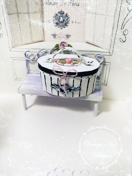 Hat Band Box No.53 Dollhouse Miniature Handmade image 2
