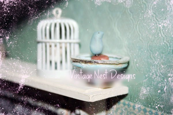 Bird Bath No.2 Dollhouse Miniature Handmade image 2