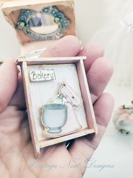 Bakery Pink Mixer Shelf No.3 Dollhouse Miniature Handmade image 1