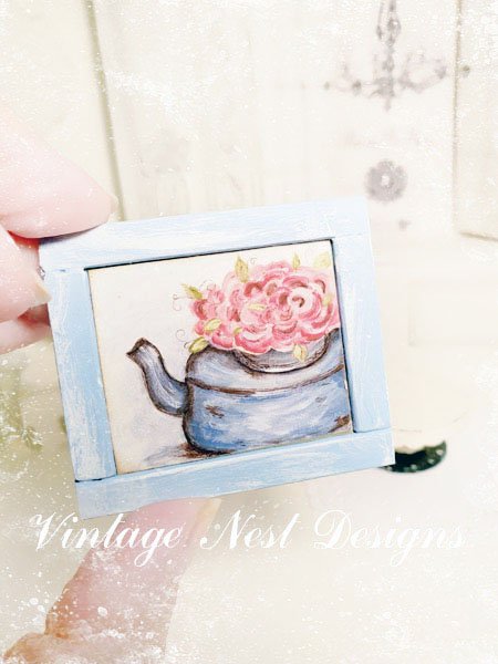 Tea Kettle No.2 Dollhouse Miniature Handmade Original Painting image 5