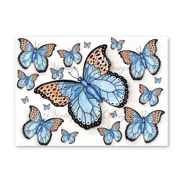 Papillons imprimés numériquement n°2 Peinture aquarelle Téléchargement instantané
