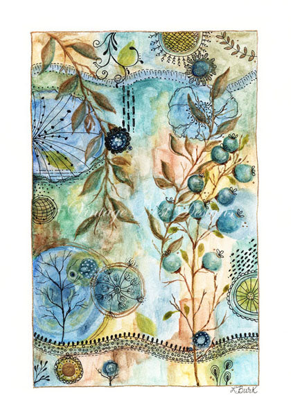 Contemporary Art No.1 Digital Print Watercolor Painting
