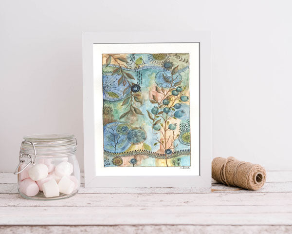 Contemporary Art No.1 Digital Print Watercolor Painting