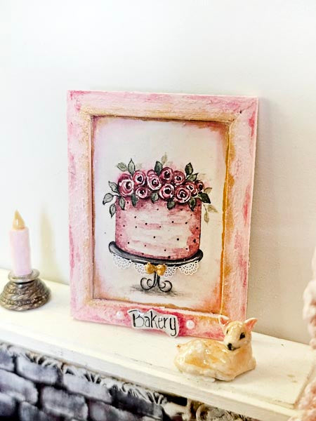 Miniature Kitchen Cake No.7:12 Handmade for Dollhouse Wall Decor Diorama Shadow Box