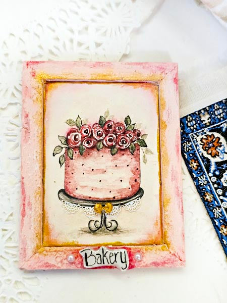 Miniature Kitchen Cake No.7:12 Handmade for Dollhouse Wall Decor Diorama Shadow Box