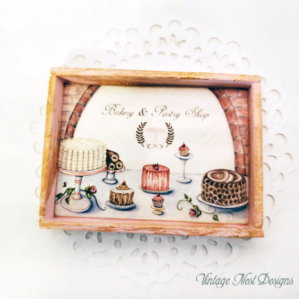 Miniature Bakery Shop No.1:1 Handmade for Dollhouse Framed Wooden Art