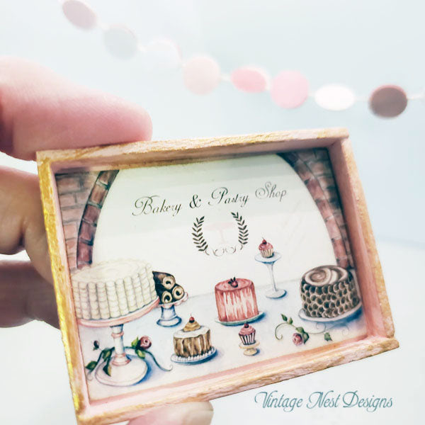 Miniature Bakery Shop No.1:1 Handmade for Dollhouse Framed Wooden Art