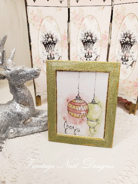 Miniature Christmas Bulbs No.3:1 Handmade for Dollhouse Wall Decor Diorama