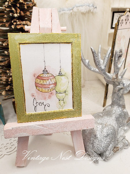 Miniature Christmas Bulbs No.3:1 Handmade for Dollhouse Wall Decor Diorama