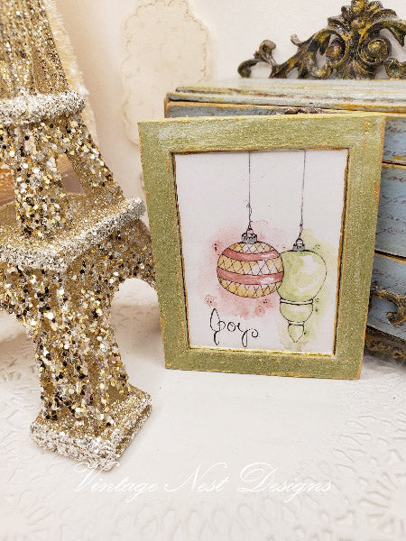 Miniature Christmas Bulbs No.3:1 Handmade for Dollhouse Wall Decor Diorama