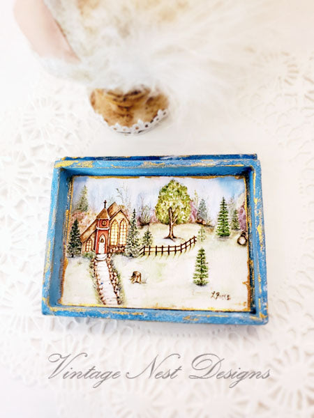 Miniature Church in the Woods No.2:1 Dollhouse Wall Decor 112 Scale