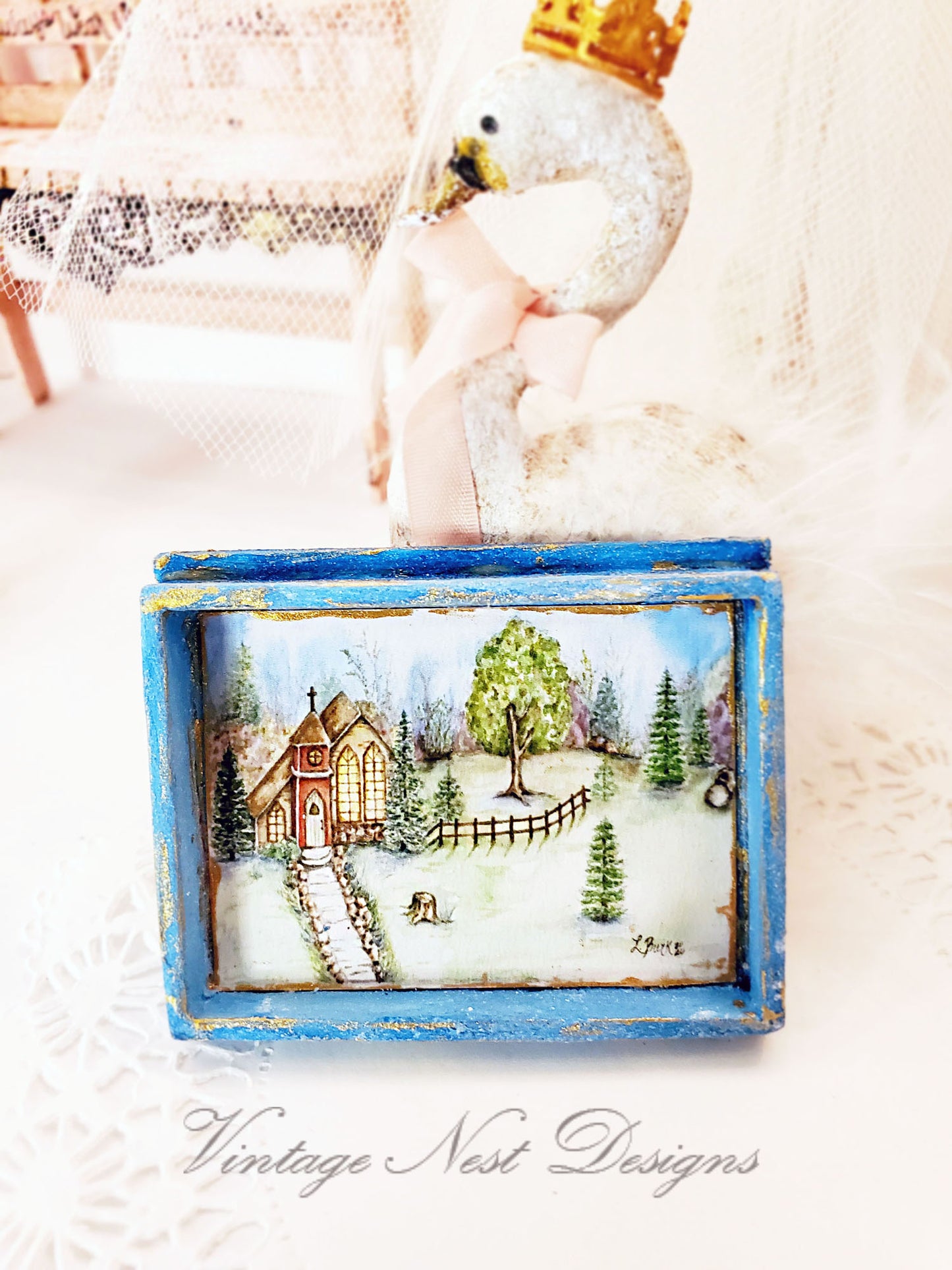Miniature Church in the Woods No.2:1 Dollhouse Wall Decor 112 Scale