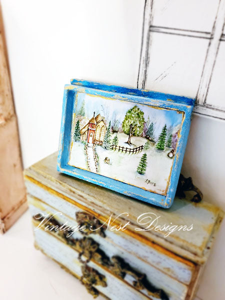 Miniature Church in the Woods No.2:1 Dollhouse Wall Decor 112 Scale