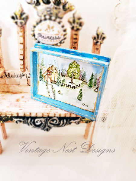 Miniature Church in the Woods No.2:1 Dollhouse Wall Decor 112 Scale