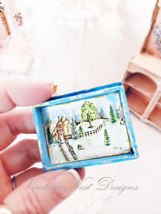 Miniature Church in the Woods No.2:1 Dollhouse Wall Decor 112 Scale