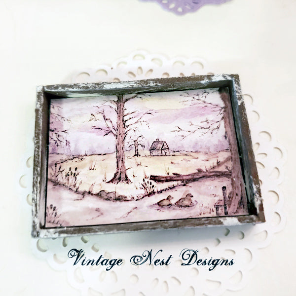 Miniature Country Life N°3 : 1 Accessoires de poupée 1/12ème Cadre en bois pour diorama