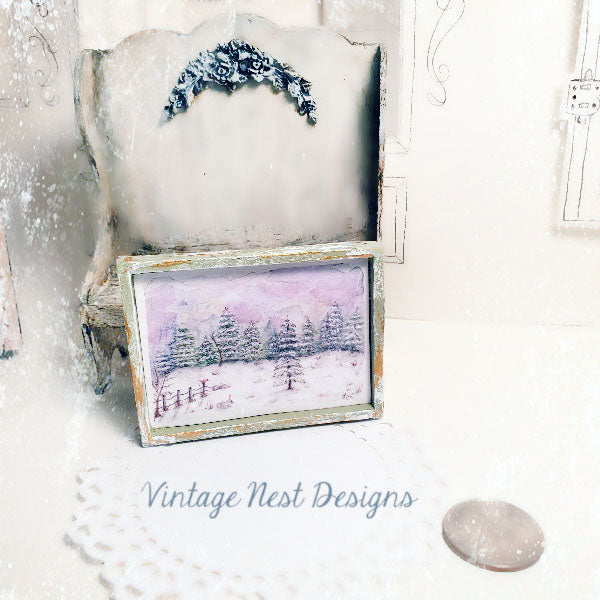 Miniature Scène de vie champêtre n° 4 Fait main pour maison de poupée diorama vitrine