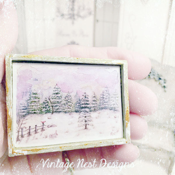 Miniature Scène de vie champêtre n° 4 Fait main pour maison de poupée diorama vitrine