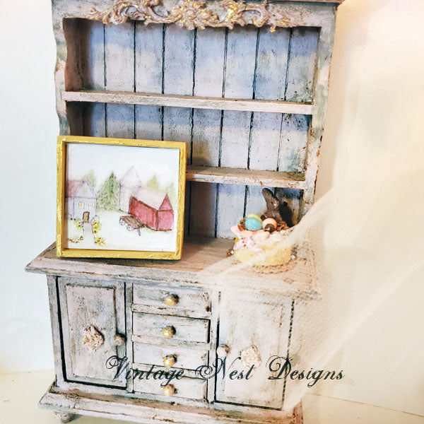 Dollhouse Miniature Farm Life No.3:1 Handmade Wooden Framed Art