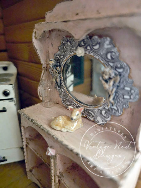 Miniature Fawn No.1 Handmade for Dollhouse Shadow Box or Diorama Room