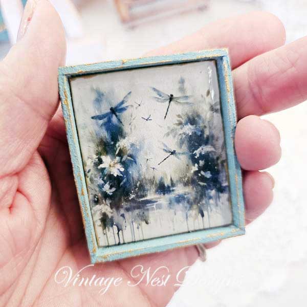 Miniature Flowers & Dragonfly No.1:1 Handmade for Dollhouse