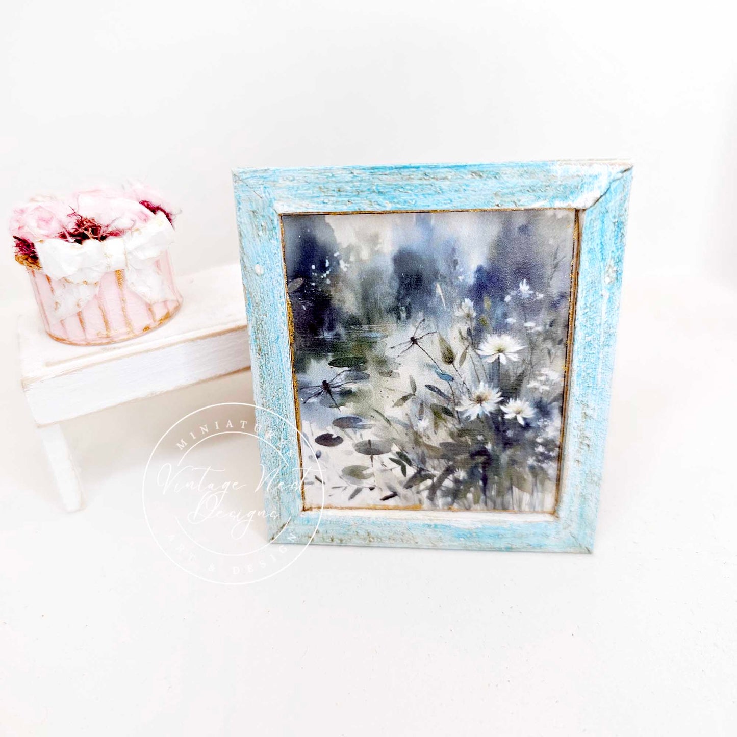 Miniature Flowers & Dragonfly No.1:1 Handmade for Dollhouse