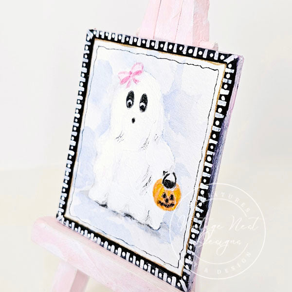 Miniature Halloween Ghost No.1:1  Handmade for Dollhouse Diorama Shadow Box