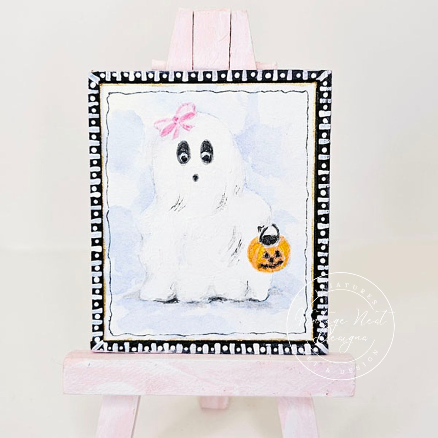 Miniature Halloween Ghost No.1:1  Handmade for Dollhouse Diorama Shadow Box