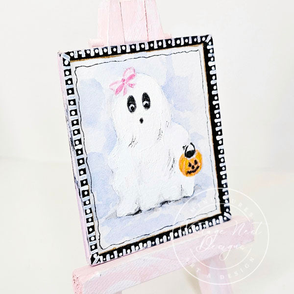 Miniature Halloween Ghost No.1:1  Handmade for Dollhouse Diorama Shadow Box