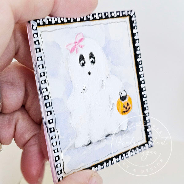 Miniature Halloween Ghost No.1:1  Handmade for Dollhouse Diorama Shadow Box