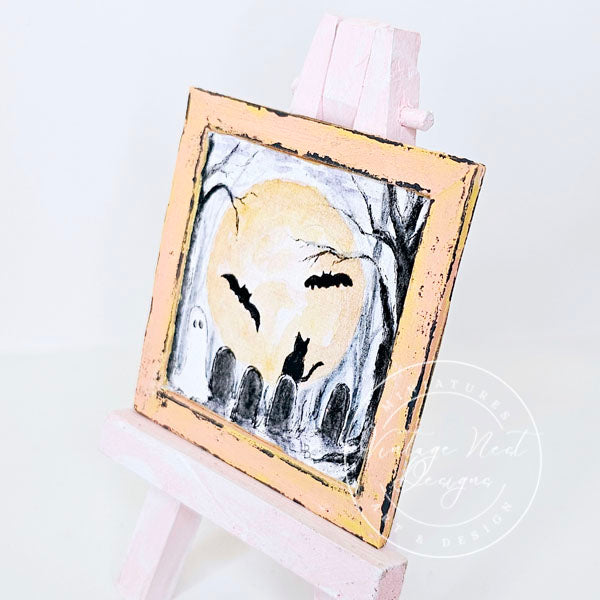 Fantômes d'Halloween Miniatures No.2:1 Décoration Murale de Maison de Poupée Boîte à Ombre