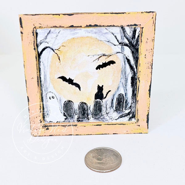 Fantômes d'Halloween Miniatures No.2:1 Décoration Murale de Maison de Poupée Boîte à Ombre