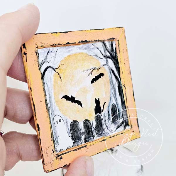 Fantômes d'Halloween Miniatures No.2:1 Décoration Murale de Maison de Poupée Boîte à Ombre