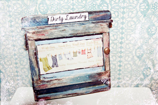Meuble de buanderie n°1 Miniature de maison de poupée faite main