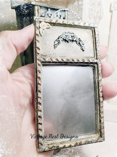 Old Vintage Mirror No.1 Dollhouse Miniature Handmade