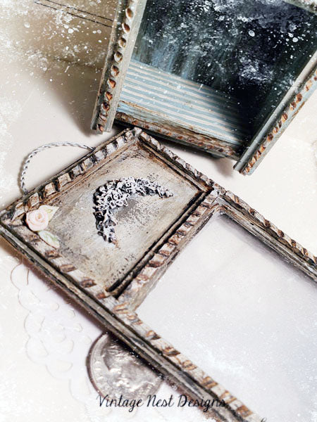 Old Vintage Mirror No.1 Dollhouse Miniature Handmade