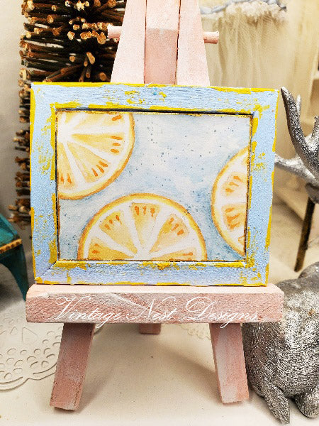 Miniature Oranges No.1:1 Handmade for Dollhouse Wooden Framed Art