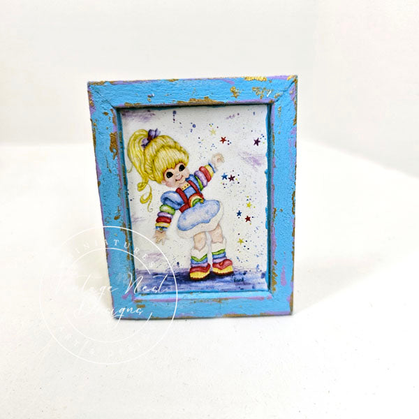 Miniature Rainbow Bright No.1-1 Blue Art, 1:12 Scale Dollhouse Shadow Box