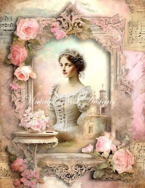 Impression Numérique Femme Victorienne N°1 Illustration Téléchargement Instantané