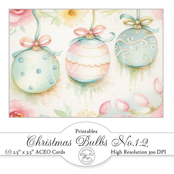 Ampoules de Noël n°1:2 Illustrations numériques ACEO