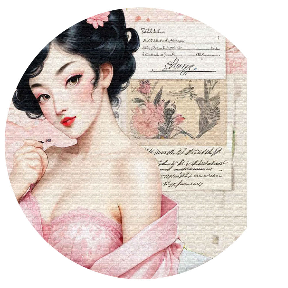 Digital Print Asian Woman No.2 Illustration Scrapbooking Instant Download
