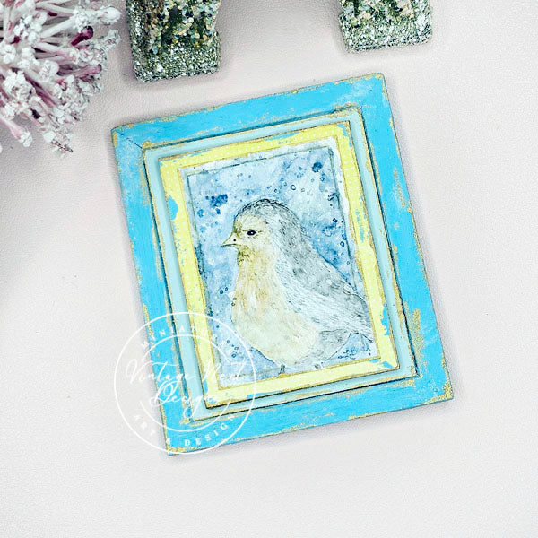 Bird No.2:2 Dollhouse Miniature Handmade Wooden Framed Art