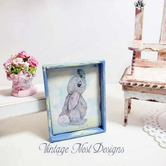 Miniature de maison de poupée faite main Bunny Butterfly n° 1:2