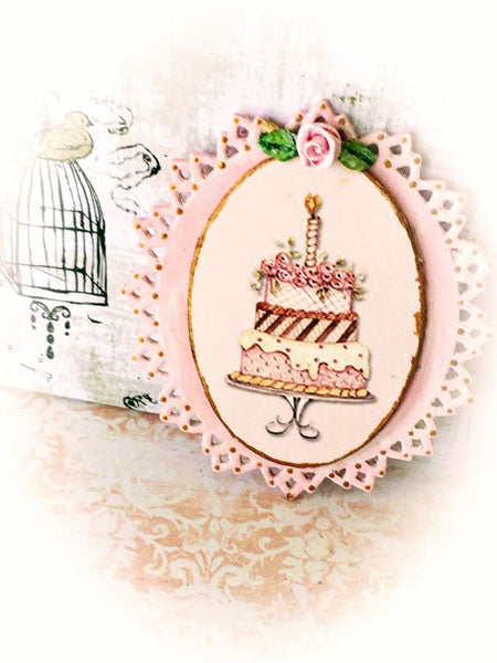 Gâteau n° 8:2 Miniature Maison de Poupée Fait Main