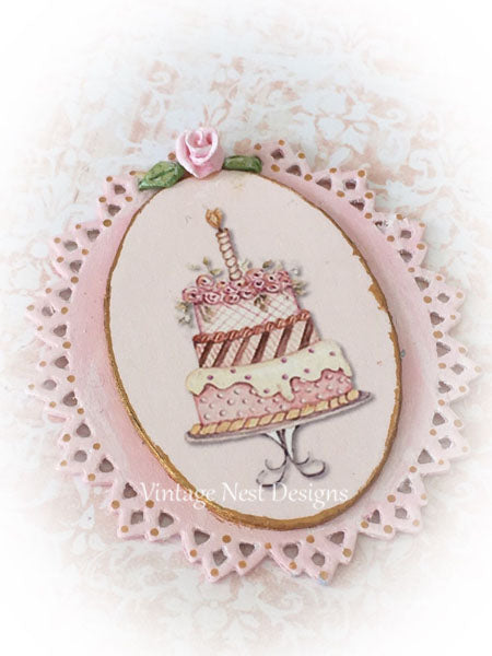 Gâteau n° 8:2 Miniature Maison de Poupée Fait Main