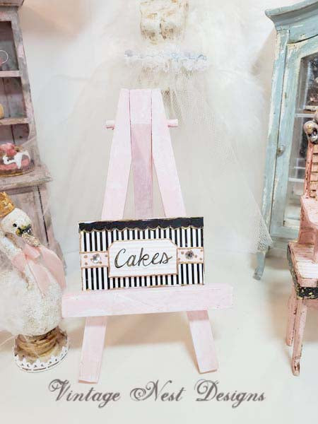 Miniature Cake Sign No.2:1 Handmade for Dollhouse